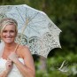 image of bride with a parasol on St. Jiohn usvi